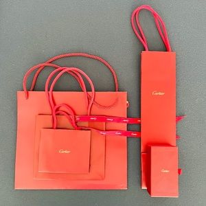 Cartier jewelry  shopping bags and box